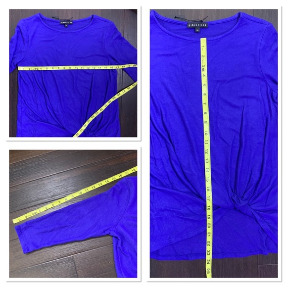 NWT Gibsonlook Blue Twist Front 3/4 Sleeve Top XS - Picture 8 of 8